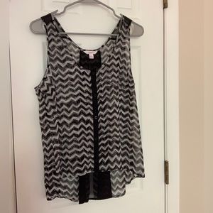 Candies Sheer Chevron Tank Top